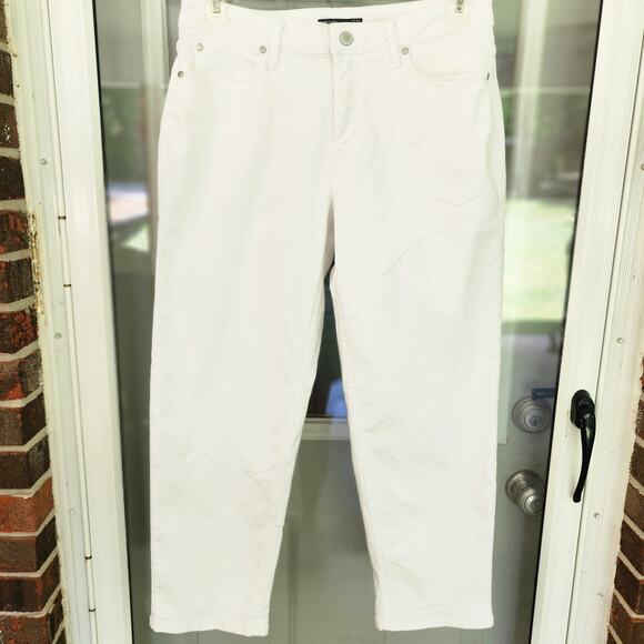 Simply Vera Vera Wang Denim - Simply Vera Vera Wang Women's Size 8 Mid-Rise Boyfriend Crop White Denim Jeans